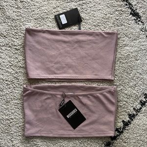 Missguided mauve crop tube top - sz US 8 UK 12 - new with tags